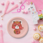 かわいいレッサーパンダ ペーパープレート (パーティー)