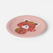 かわいいレッサーパンダ ペーパープレート (アングル)