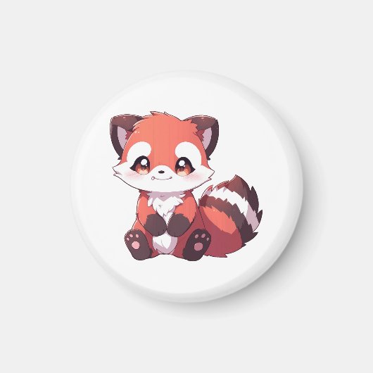  かわいいレッサーパンダ マグネット (正面)