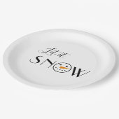 かわいいレッツイットスノー雪だるま ペーパープレート (アングル)