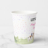 かわいいレッツパーティピンクカスタムの犬の誕生日パーティー 紙コップ (右)