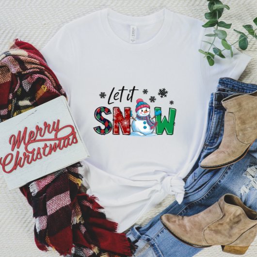 かわいいレッツユース雪雪だるまクリスマスティー Tシャツ