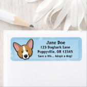 かわいいレッドカーディガンウェルシュコーギー ラベル (インサイチュ)