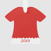 かわいいレッドドレスオーナメントベビーの初めてのクリスマス オーナメント (裏面)