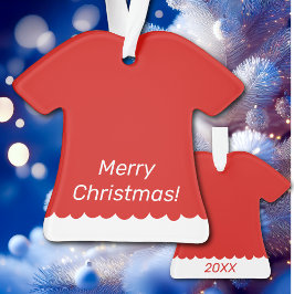 かわいいレッドドレスオーナメントベビーの初めてのクリスマス オーナメント