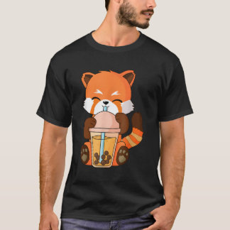かわいいレッドパンダボバティーバブルティーアニメ Tシャツ