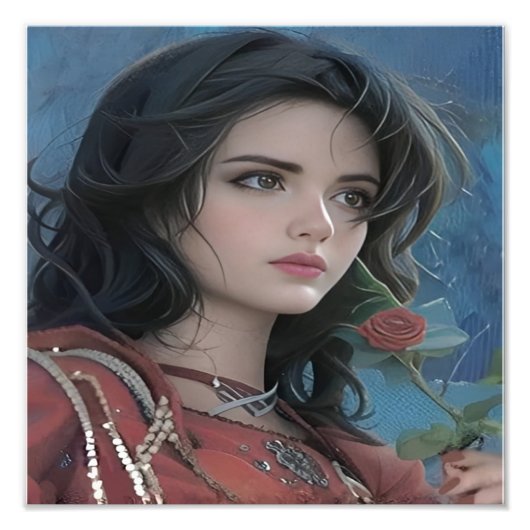 かわいいレディの写真の拡大 フォトプリント            (正面)