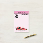 かわいいレディバグのアクティビティ名キッズピンク ポストイット (デスク上)