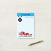 かわいいレディバグのアクティビティ名キッズブルー ポストイット (デスク上)