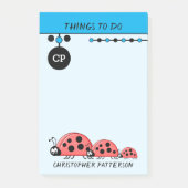 かわいいレディバグのアクティビティ名キッズブルー ポストイット (正面)