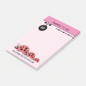 かわいいレディバグのアクティビティ 名前 キッズ ピンク ポストイット (アングル)