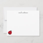 かわいいレディバグの子供用パーソナライズステーショナリー ノートカード (正面)