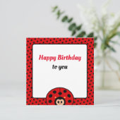 かわいいレディバグの誕生日カード (スタンド正面)