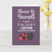 かわいいレディバグカード 面白いユーモア カートゥーン昆虫 カード (黄色い花)