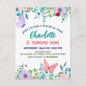 かわいいレディバグドット花の花の誕生日名 ポストカード (正面)