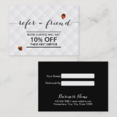 かわいいレディバグモダンホワイトキルト紹介 紹介カード (正面/裏面)