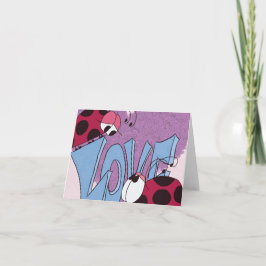 かわいいレディバグラブカートゥーン カード