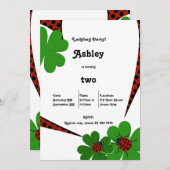 かわいいレディバグ 2歳の誕生日パーティー招待状 招待状 (正面/裏面)