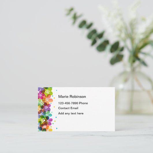 かわいいレディース連絡個人名刺 名刺 (スタンド正面)