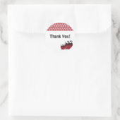 かわいいレディーバグありがとうステッカー ラウンドシール (バッグ)