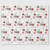 かわいいレディーバグのギフト2nd誕生日ラッピング紙 ラッピングペーパー (フラット)