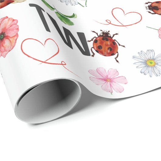 かわいいレディーバグのギフト2nd誕生日ラッピング紙 ラッピングペーパー (ロールコーナー)