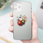 かわいいレディーバグの誕生日おめでとう シール (スマートフォン)
