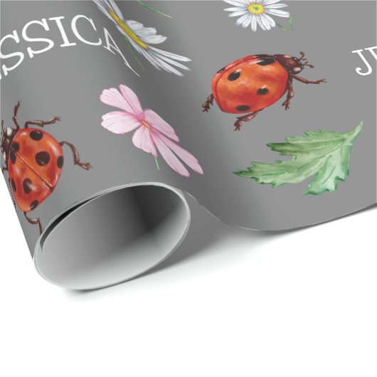 かわいいレディーバグの贈り物 ラッピングペーパー (ロールコーナー)