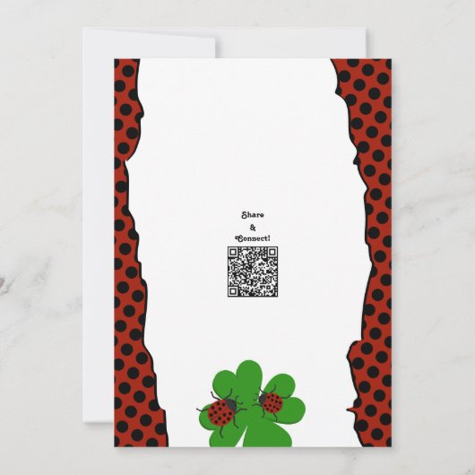 かわいいレディーバグパーティー2nd誕生日招待状カード 招待状 (裏面)