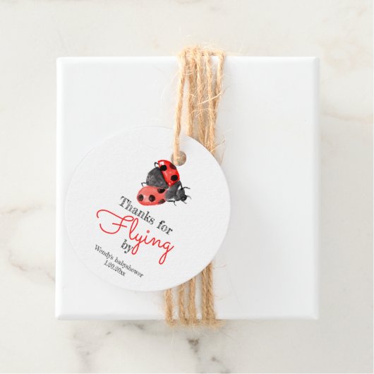 かわいいレディーバグ女の子の赤ちゃんシャワーメッセージカード フェイバータグ (インサイチュ)