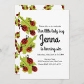 かわいいレディーバグ手引き昆虫誕生日 (正面/裏面)