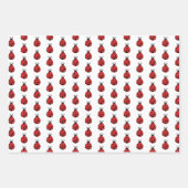 かわいいレディーバグ水玉模様ストライプ ラッピングペーパーシート (正面)