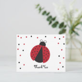 かわいいレディーバグ誕生日ありがとう ポストカード (スタンド正面)