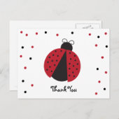 かわいいレディーバグ誕生日ありがとう ポストカード (正面/裏面)