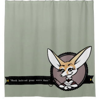 かわいいレディーフェンネックキツネシャワーカーテン シャワーカーテン