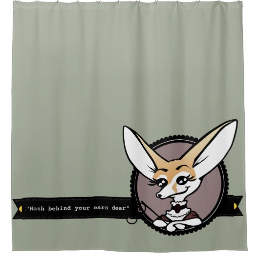 かわいいレディーフェンネックキツネシャワーカーテン シャワーカーテン (正面)