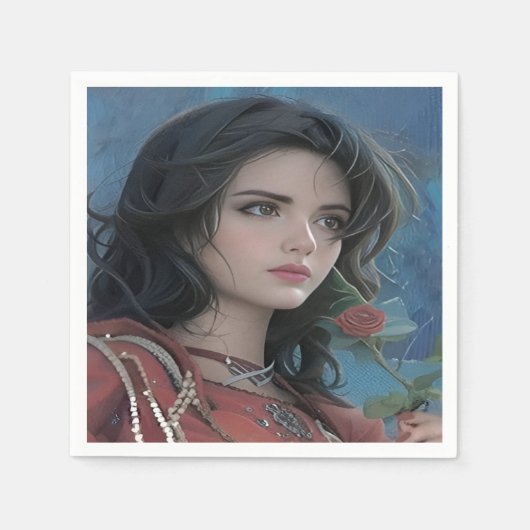 かわいいレディーペーパーナプキン スタンダードカクテルナプキン (正面)