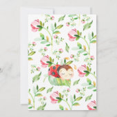 かわいいレディーレディーレディーバグ赤ちゃんシャワー 招待状 (裏面)