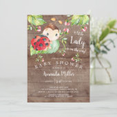 かわいいレディーレディーレディーバグ赤ちゃんシャワー 招待状 (スタンド正面)