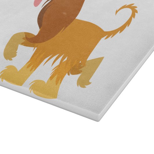 かわいいレディ漫画アフガンハウンドのカッティングボード カッティングボード (角)