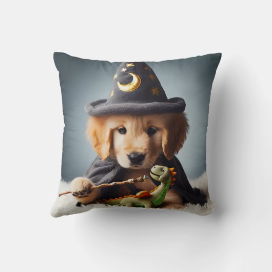 かわいいレトリバー魔法使い枕 クッション (裏面)