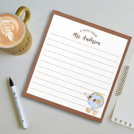 かわいいレトロおもしろいグローブ新学期ブラウン ノートパッド