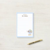 かわいいレトロおもしろいグローブ新学期 ポストイット (デスク上)