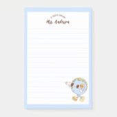 かわいいレトロおもしろいグローブ新学期 ポストイット (正面)