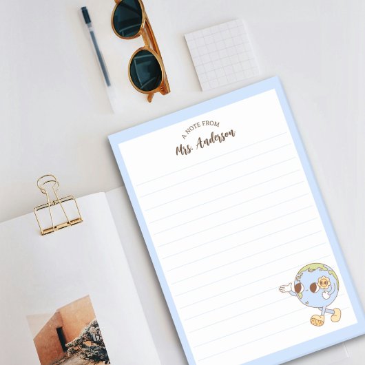 かわいいレトロおもしろいグローブ新学期 ポストイット