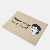 かわいいレトロお願い拭き足ドアマット ドアマット (アングル)