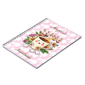 かわいいレトロかわいいコーヒーと花パーソナライズされた ノートブック (左側)