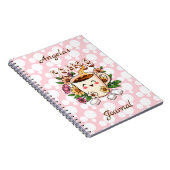 かわいいレトロかわいいコーヒーと花パーソナライズされた ノートブック (右側)