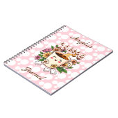 かわいいレトロかわいいコーヒーと花パーソナライズされた ノートブック (左側)