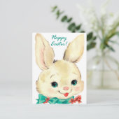 かわいいレトロなイースターバニー ホリデー ポストカード (スタンド正面)
